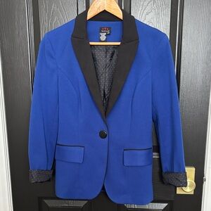 Jules & Leopold Royal Blue Blazer with Black Accents